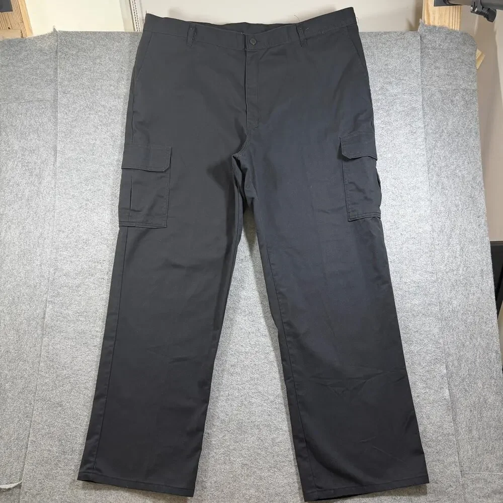 Dickies Cargo Pants Mens 44x32 Black Relaxed Fit Workwear Flap Pockets Utility
